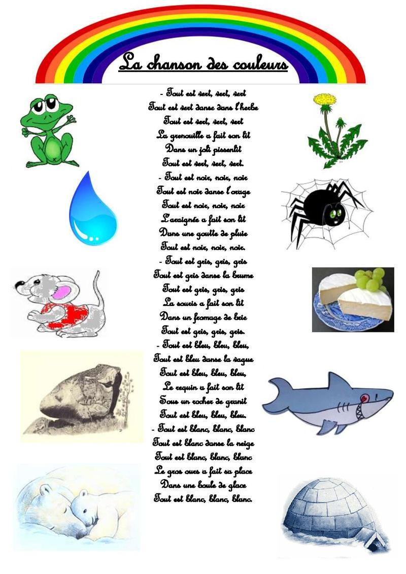 Chanson Sur Les Couleurs Maternelle Vive les couleurs!
